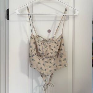 Floral Tie-Back Bustier Crop Top